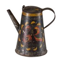A Toleware Polychrome Decorated Coffee Pot