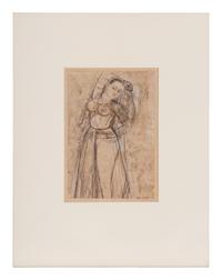 An Indian Drawing of a Court Lady, India, Rajasthan, 18th-19th Century 十八-十九世紀 印度拉賈斯坦邦仕女圖細密畫