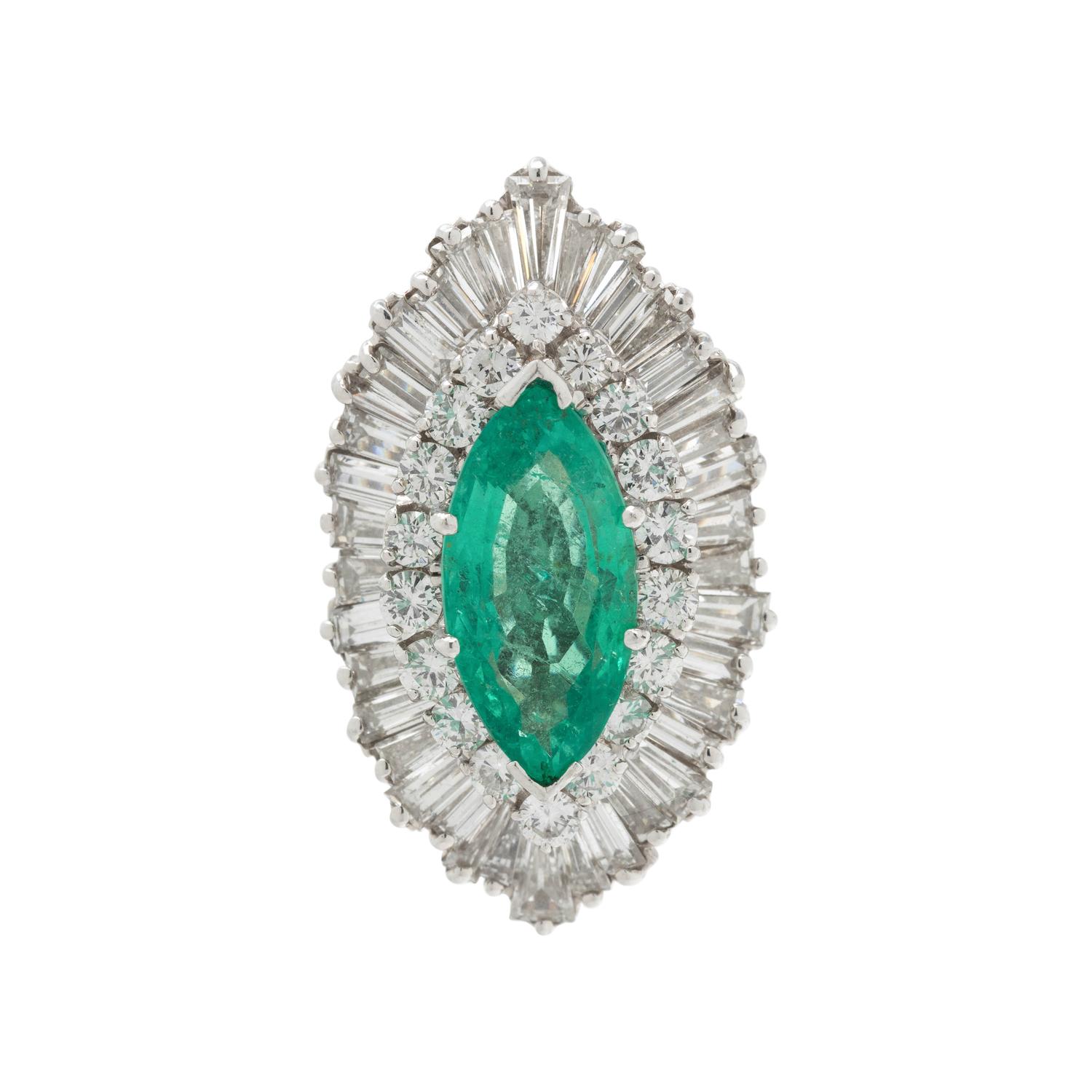 CONVERTIBLE EMERALD AND DIAMOND RING/PENDANT