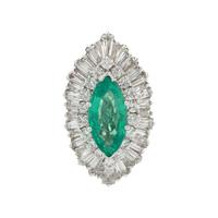 CONVERTIBLE EMERALD AND DIAMOND RING/PENDANT