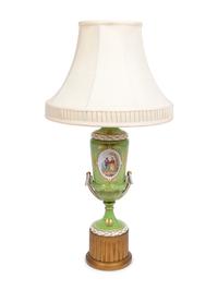 A French Porcelain Urn Mounted as a Lamp