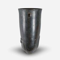 A patinated bronze rhyton-form fitting or wall vase 来通杯形铜器 18th/early 19th century ????????