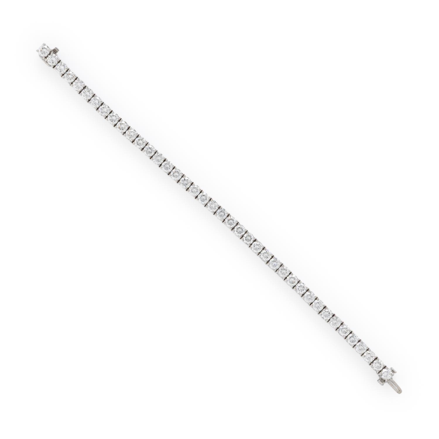 Diamond and Platinum Line Bracelet
