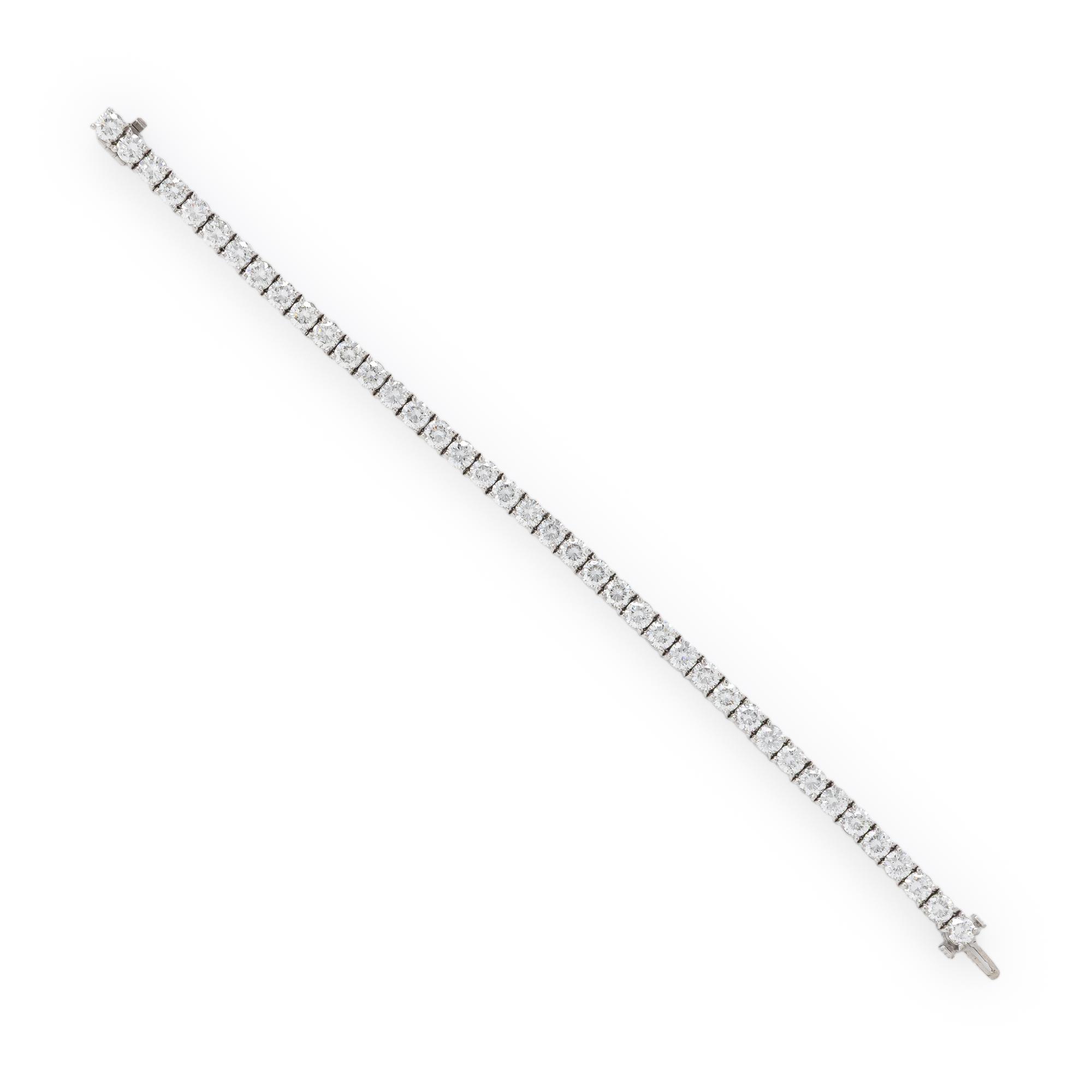 Diamond and Platinum Line Bracelet