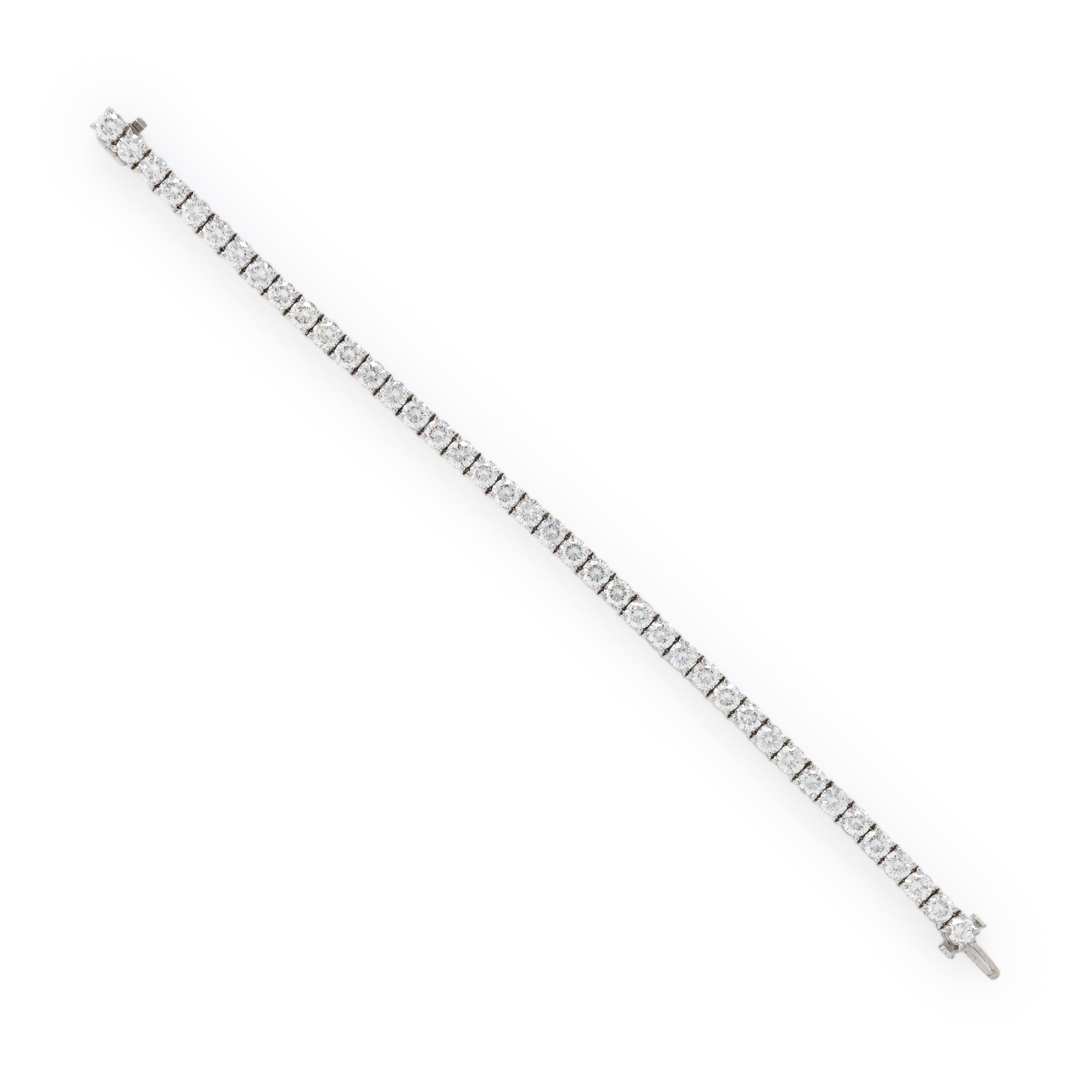 Diamond and Platinum Line Bracelet