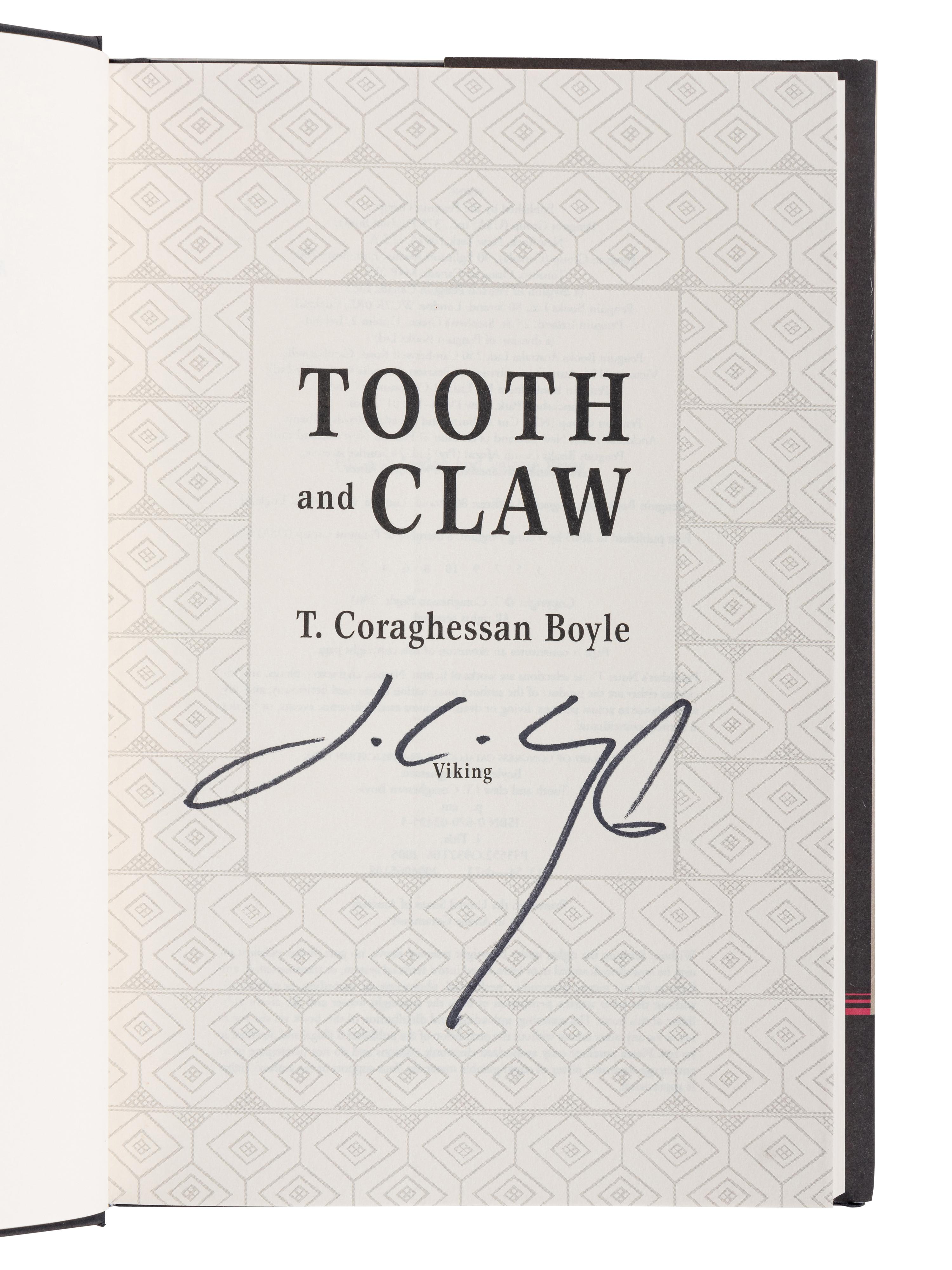 BOYLE, Thomas Coraghessan (“T.C. Boyle”) (b. 1948). A group of 8 works by Boyle, MOST FIRST EDITION, ALL SIGNED, comprising: