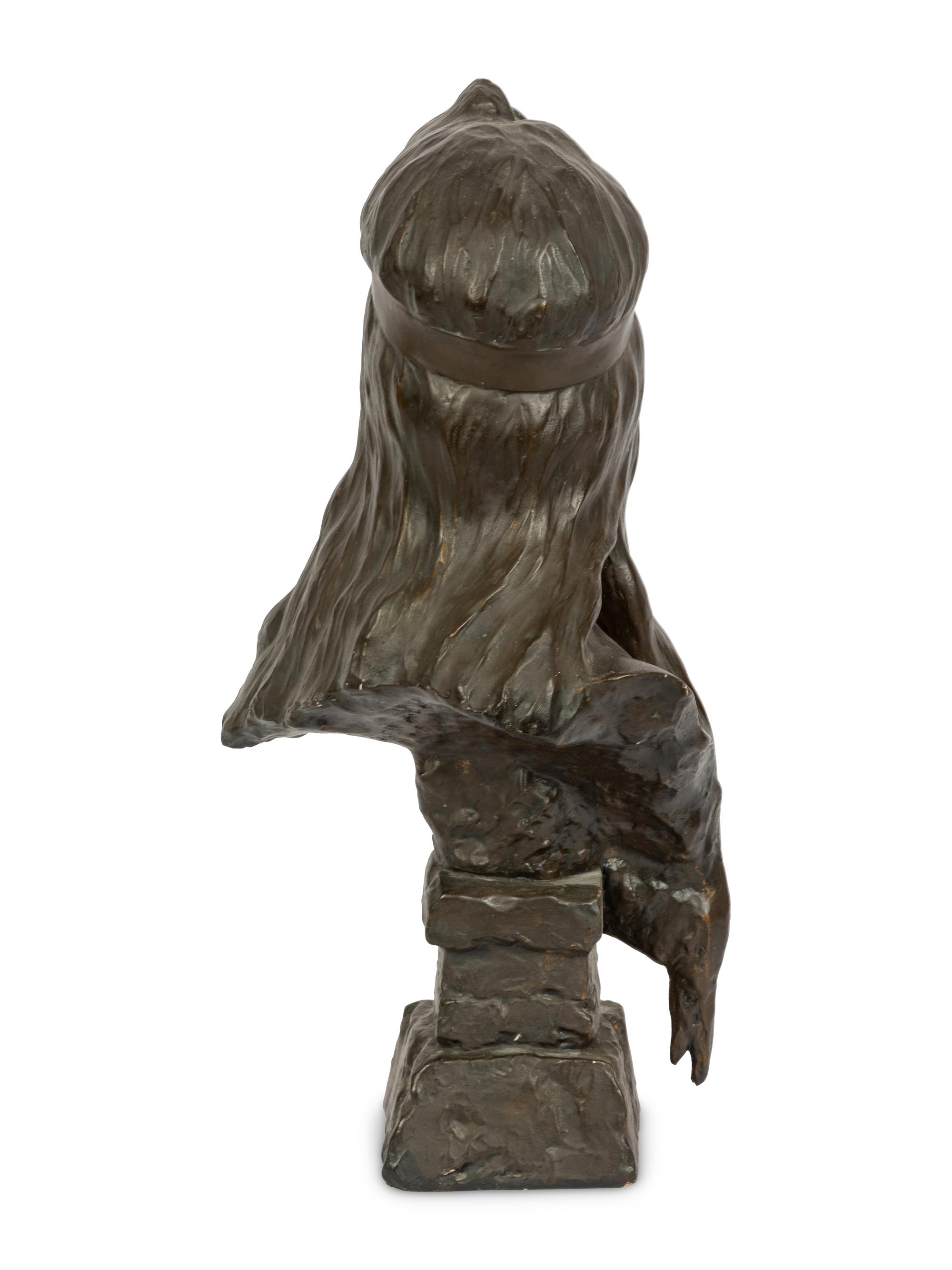 A Chalkware Bust AFTER Emmanuel Villanis (French, 1858-1914)