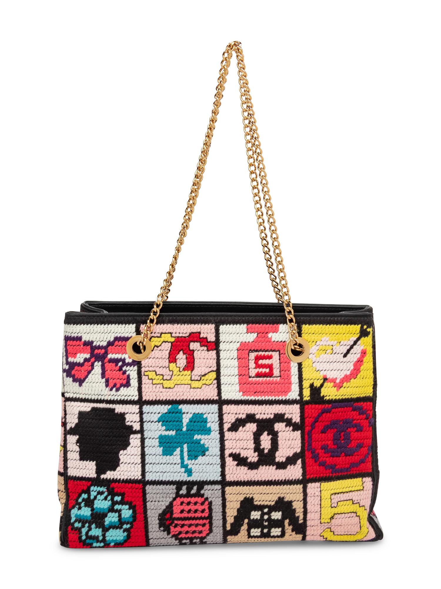 CHANEL, PRECIOUS SYMBOLS NEEDLEPOINT BAG