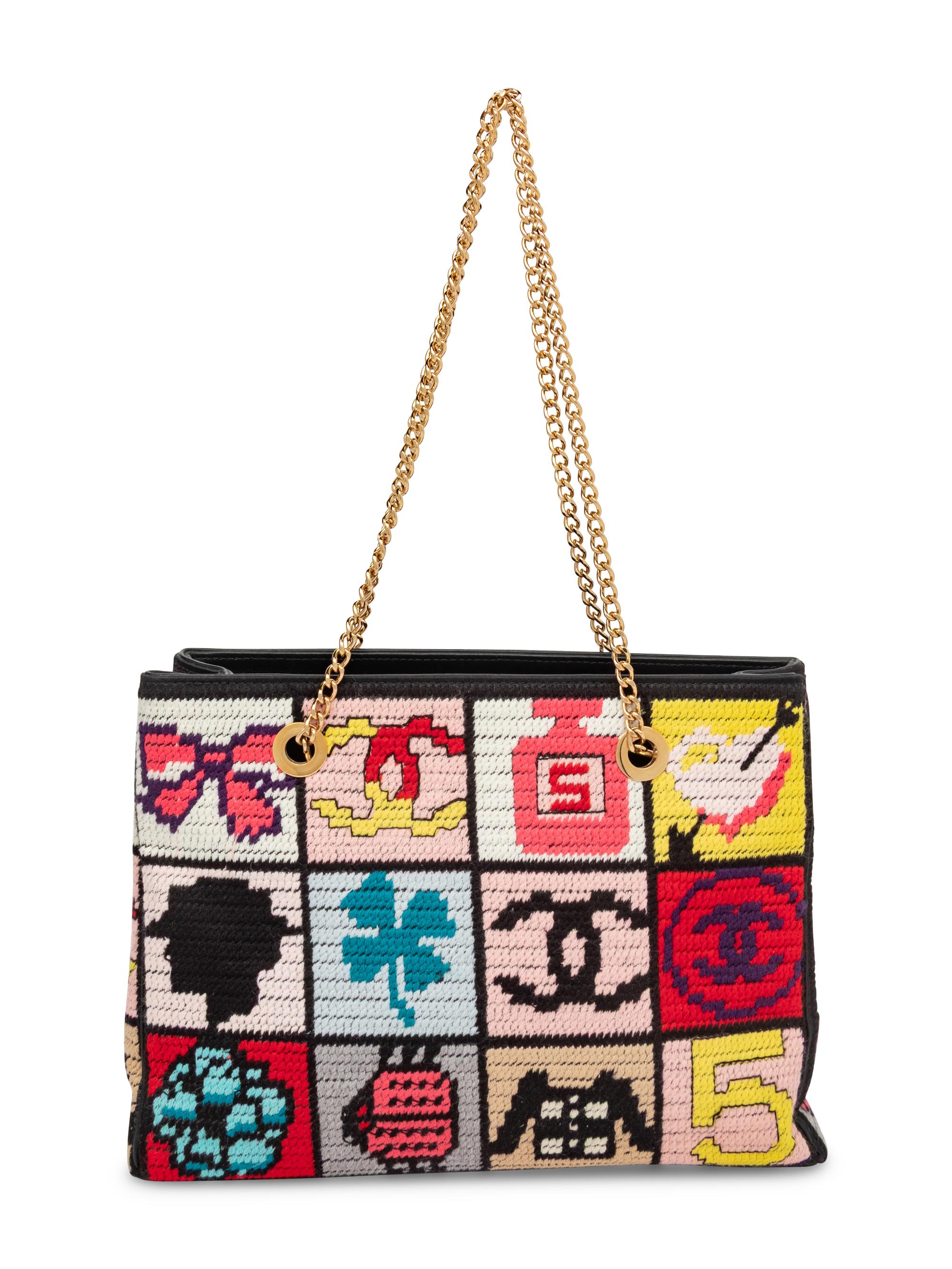 CHANEL, PRECIOUS SYMBOLS NEEDLEPOINT BAG