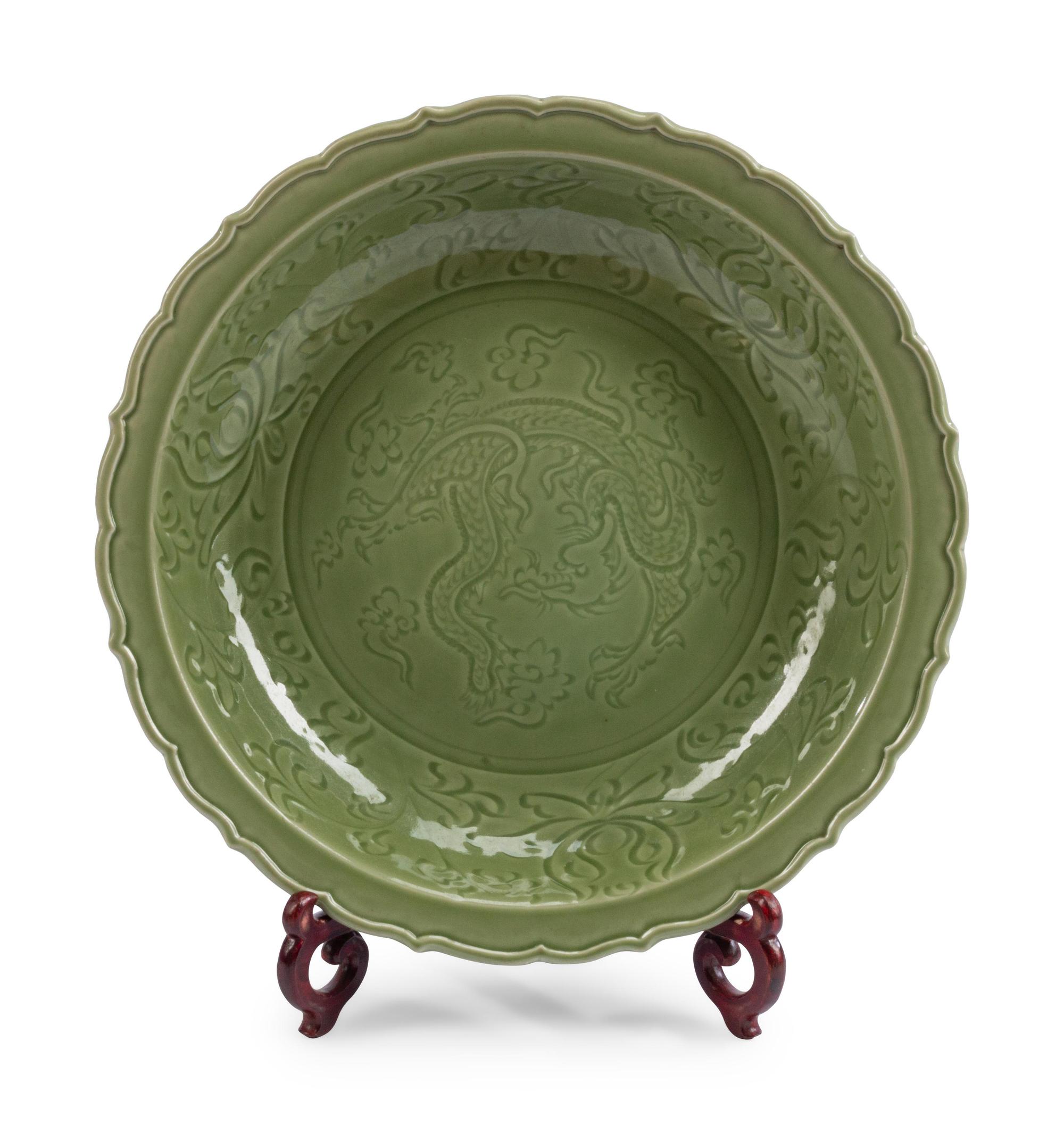 A Chinese Celadon Porcelain Charger
