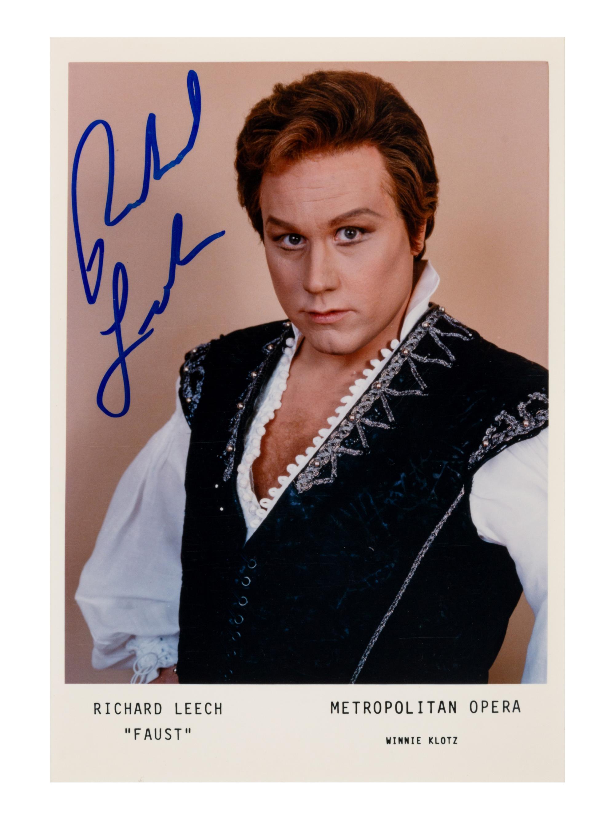[20TH-CENTURY OPERA SINGERS]. A group of 6 signed photographs of opera singers from the 1970s-1990s, comprising images of: