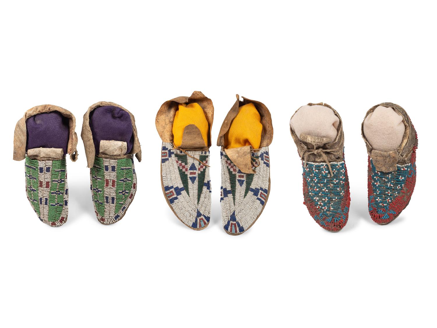 Sioux Beaded Hide Moccasins