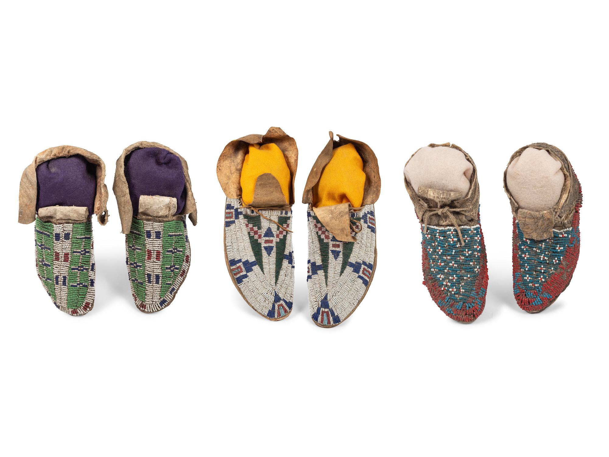 Sioux Beaded Hide Moccasins