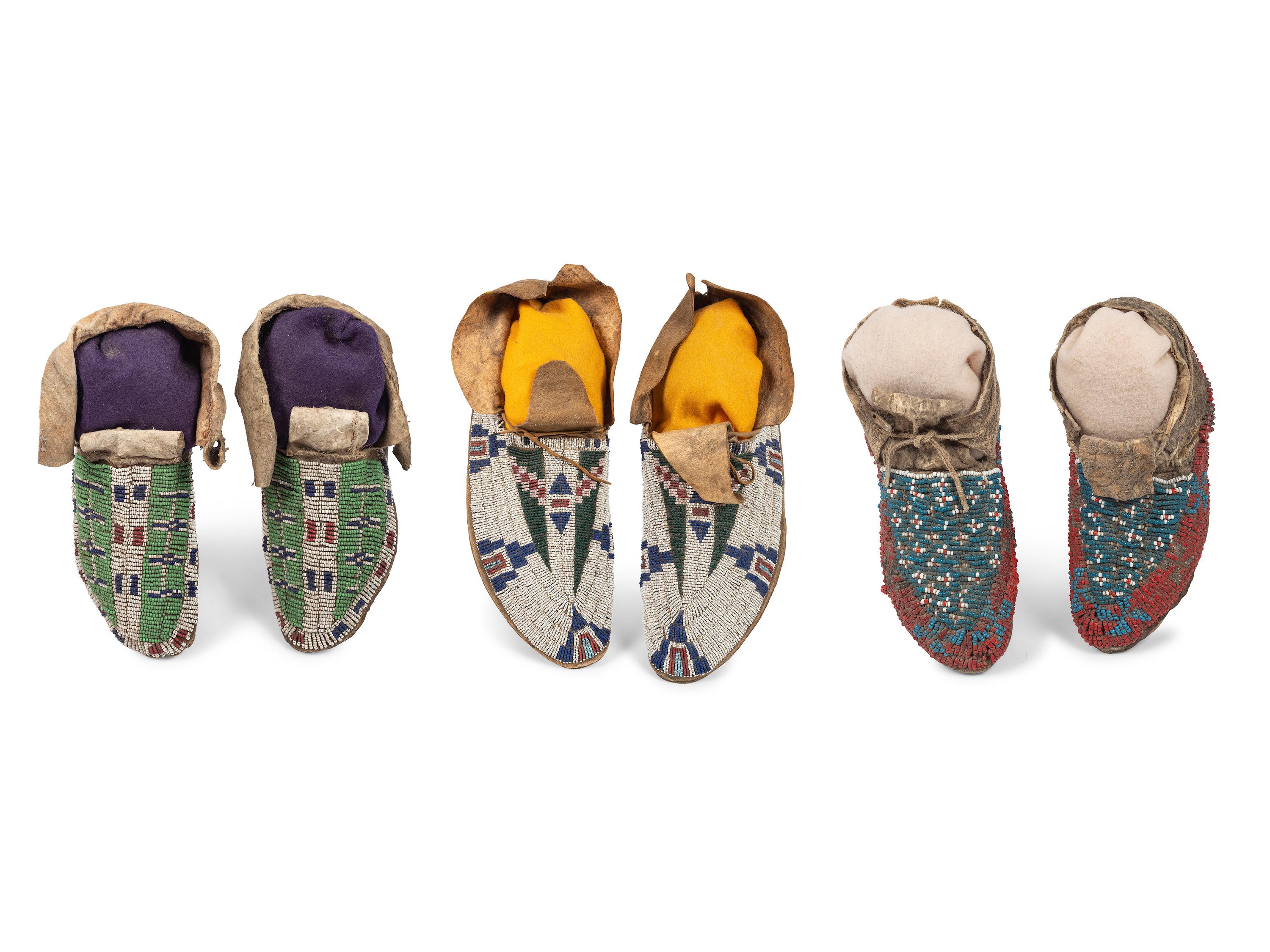 Sioux Beaded Hide Moccasins