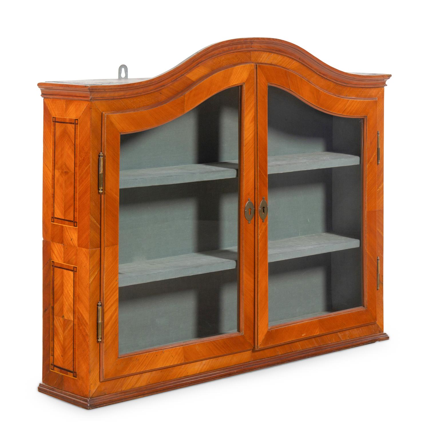 A German or Austrian Fruitwood Hanging Vitrine Cabinet