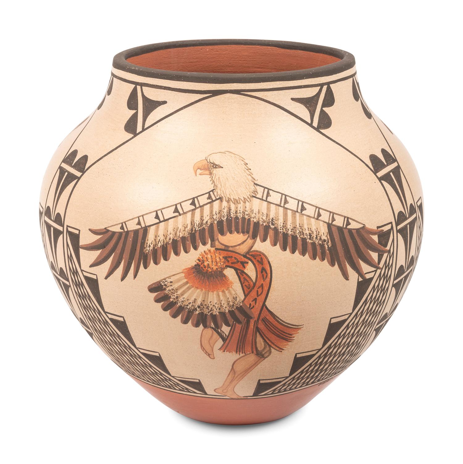 Polychrome Pottery Jar, with Dancers