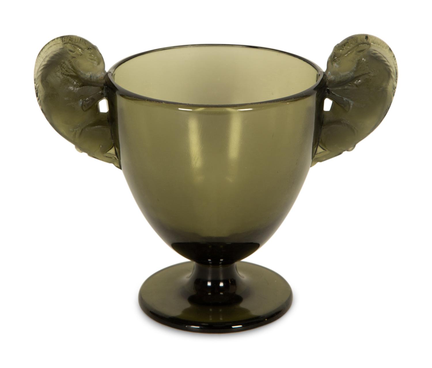 A René Lalique Smokey Gray Beliers Vase — Circa 1925