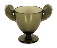 A René Lalique Smokey Gray Beliers Vase — Circa 1925