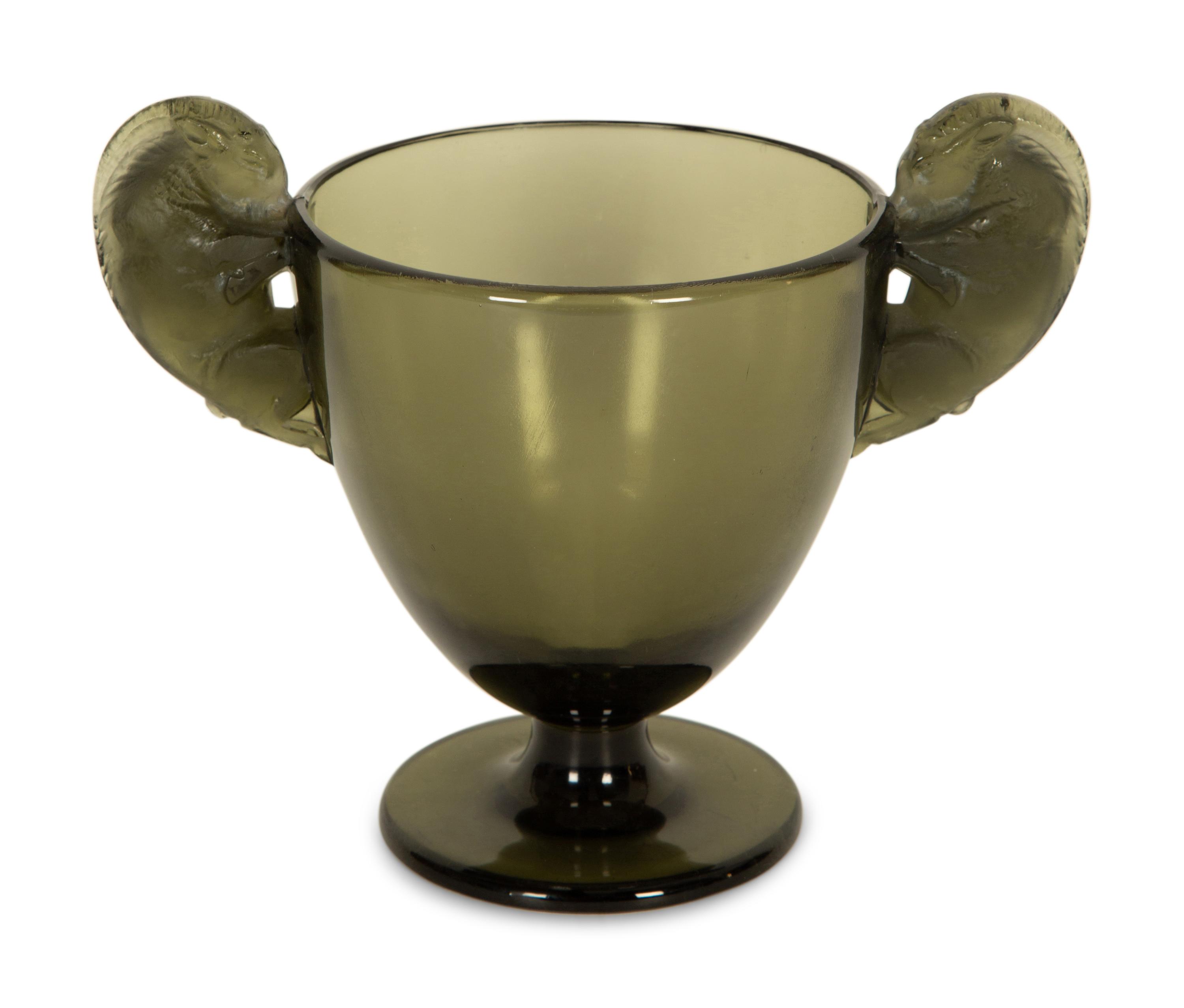 A René Lalique Smokey Gray Beliers Vase — Circa 1925