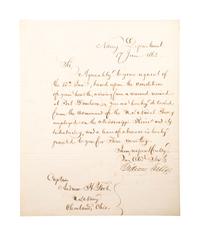 [CIVIL WAR - NAVY]. A group of 3 documents related to Captain Andrew Foote's injury arising from a wound received at Fort Donelson, comprising: