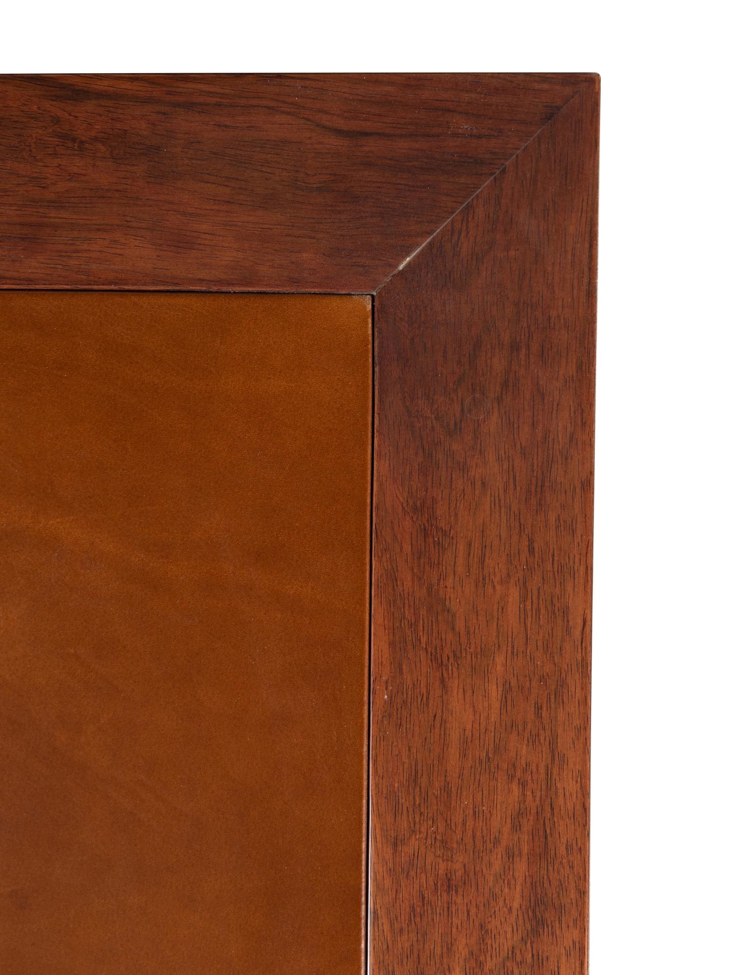 A Contemporary Mahogany Leather-Top Desk