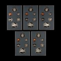 A Group of Five 1990 Prestige Six-Coin Proof Sets