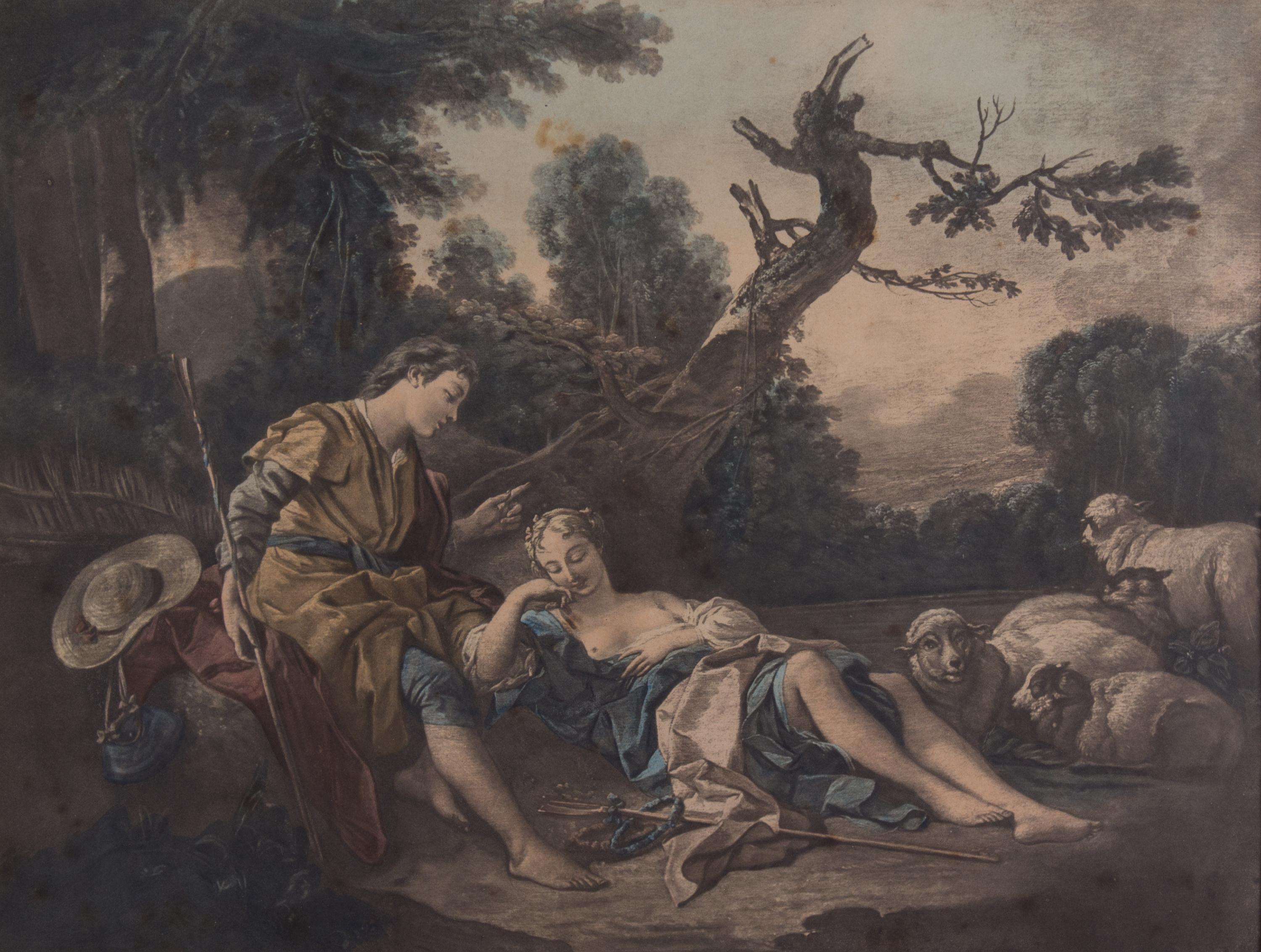 A Set of Three French Color Engravings Largest 13 x 17 1/4 inches. — LATE 19TH CENTURY