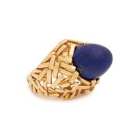 YELLOW GOLD AND LAPIS LAZULI RING