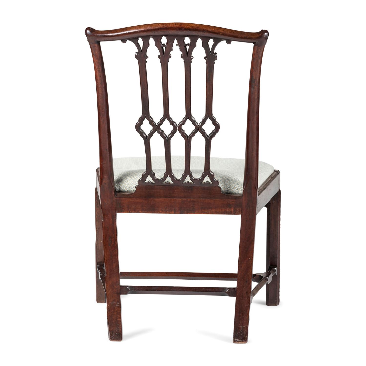 A Chippendale Carved Mahogany Stretcher Base Side Chair
