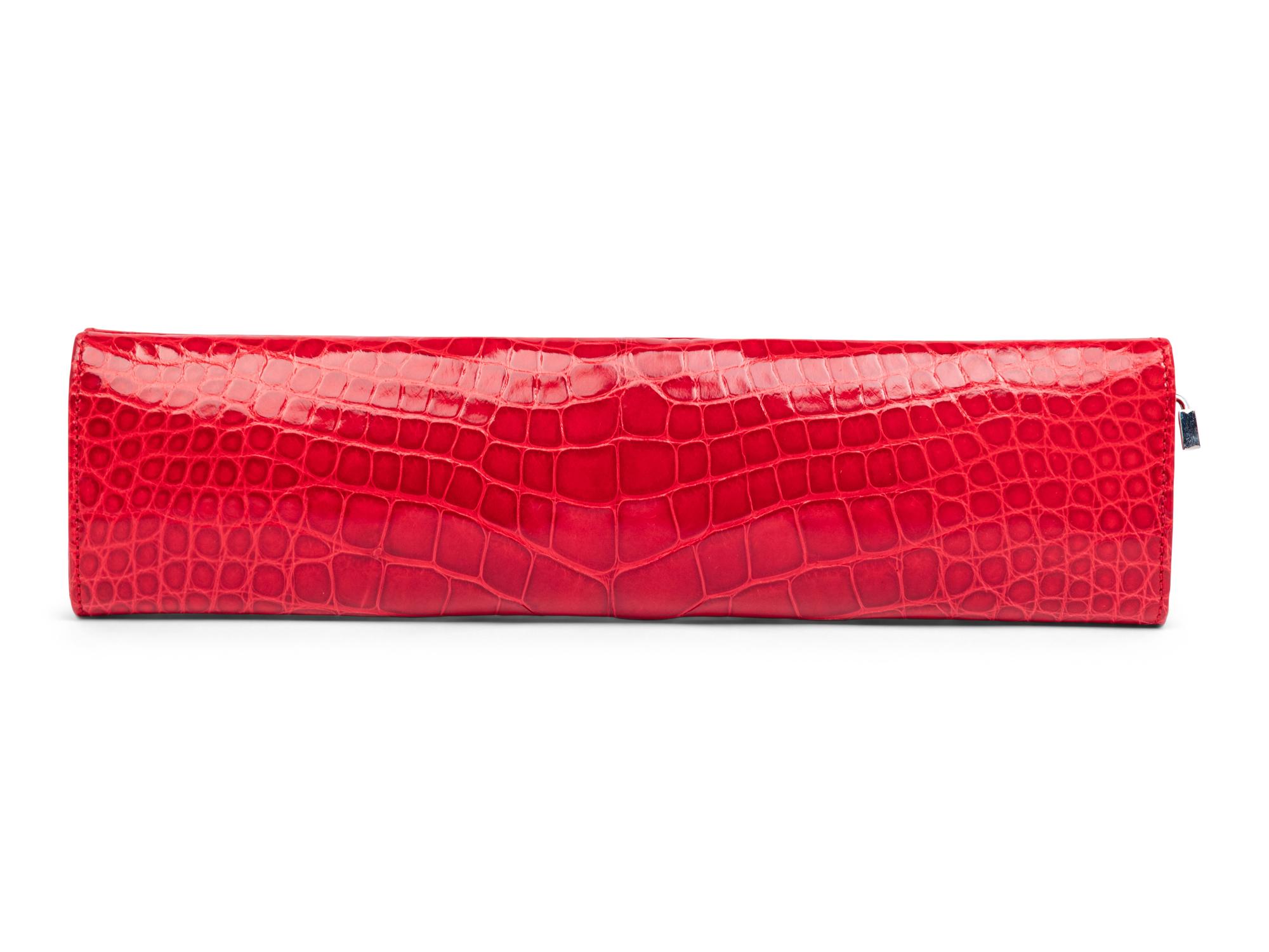 TOM FORD FOR GUCCI, RED ALLIGATOR CLUTCH, 1998