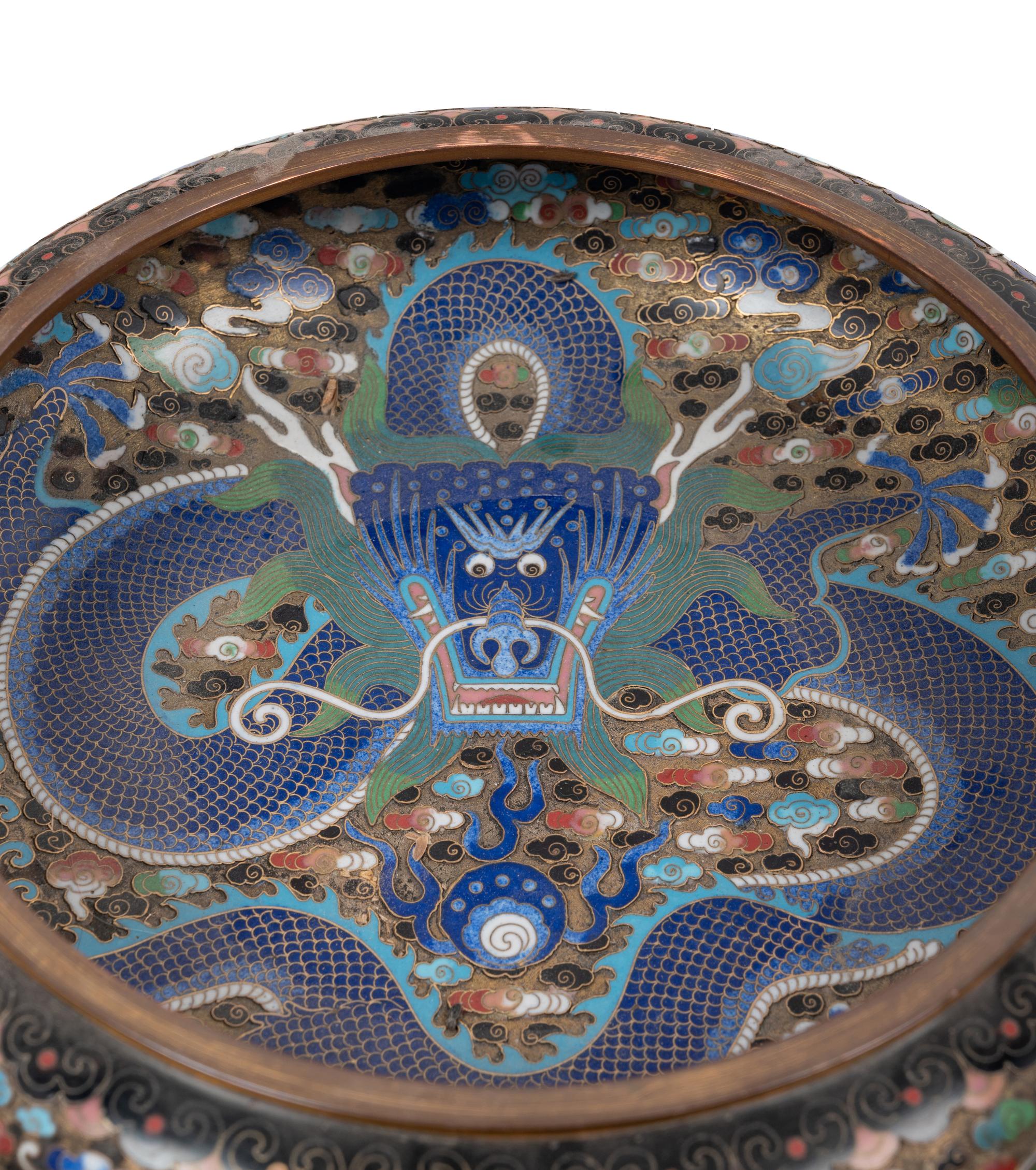 10 Chinese Cloisonné Enameled Brush Washers
