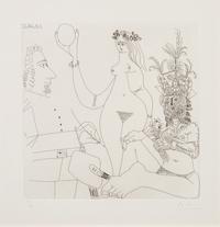 Peintre devant une Trois Graces
