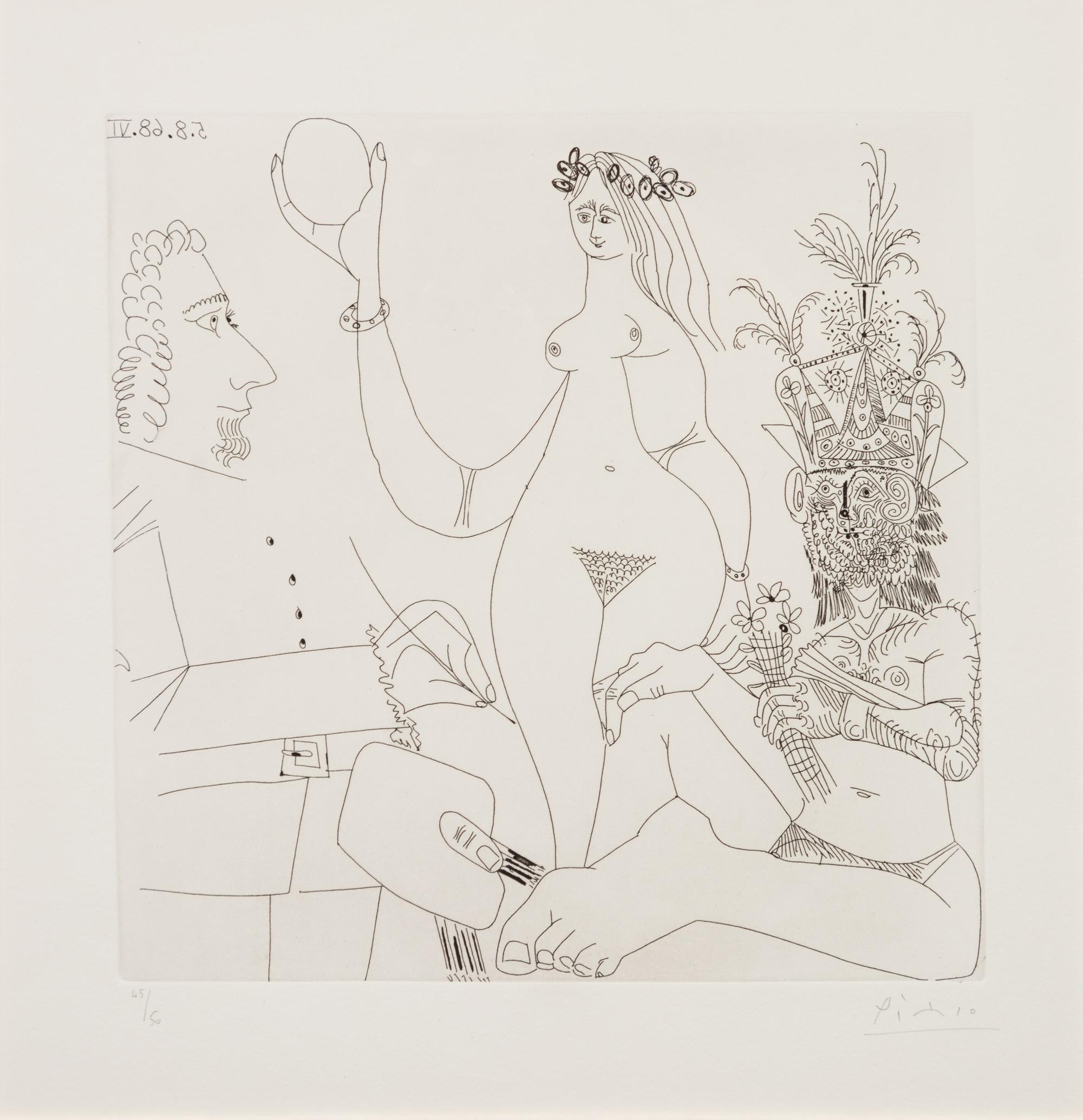 Peintre devant une Trois Graces