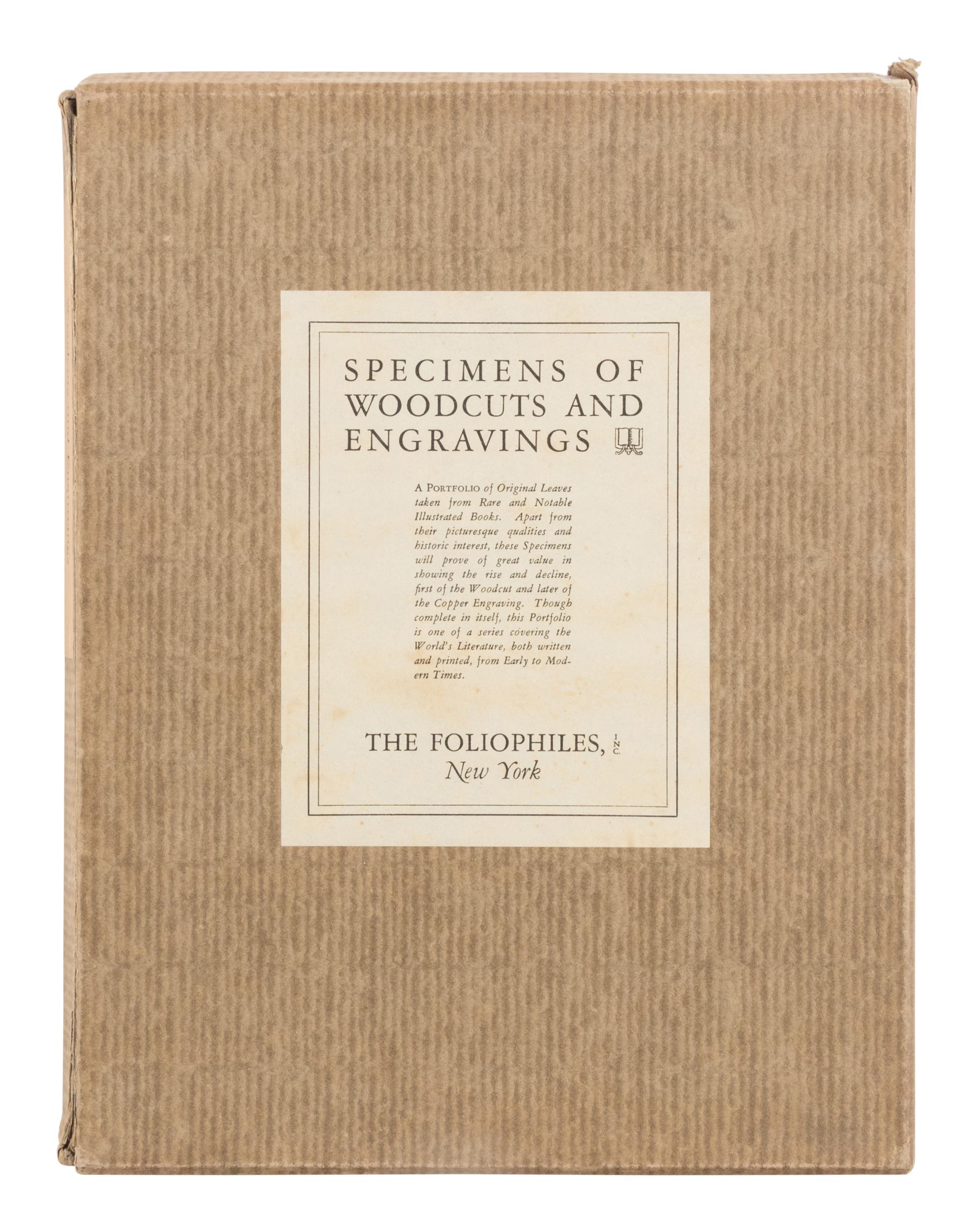 [LEAF BOOK - THE FOLIOPHILES]. Specimens of Woodcuts and Engravings. New York: The Foliophiles, 1926.