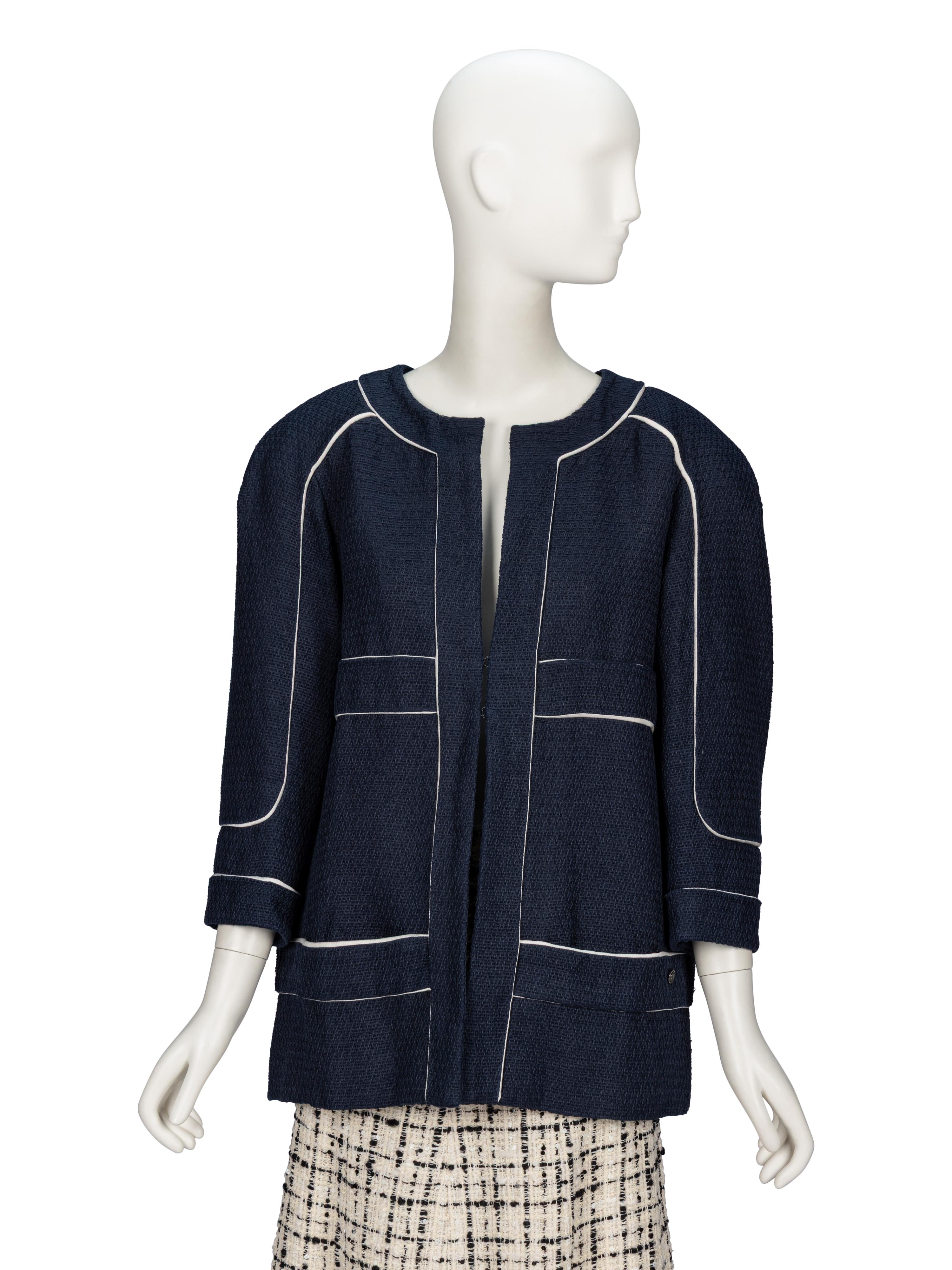 Chanel, Navy Silk Tweed Jacket