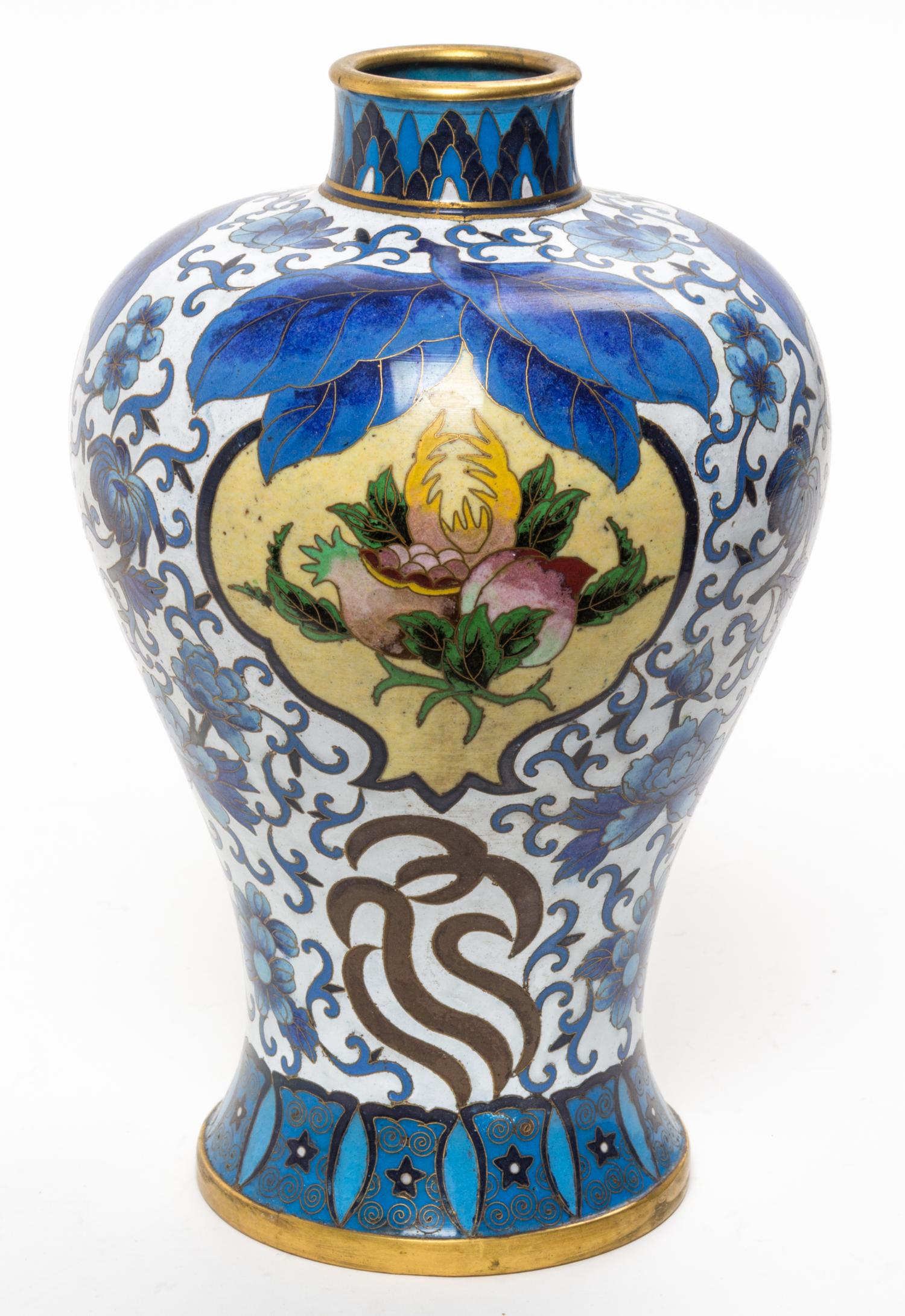 A Cloisonne Enamel Meiping Height 10 1/2 inches.