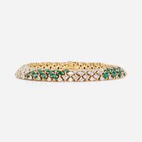 An 18K Craig Drake Emerald and Diamond Bracelet Craig Drake