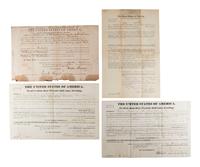 [POLITICS] - [PRESIDENTS]. Group of 8 land grants including one signed by James Madison.