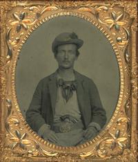[Tintype] Union Private with .32-Caliber Revolver