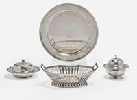 An assembled group of four sterling silver tablewares, Tiffany & Co., New York, NY, various dates ranging 1892-1947