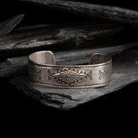 Early Navajo Stamped and Chiseled Ingot Cuff Bracelet