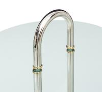 An Italian Travertine, Chrome, and Glass-Top Side Table