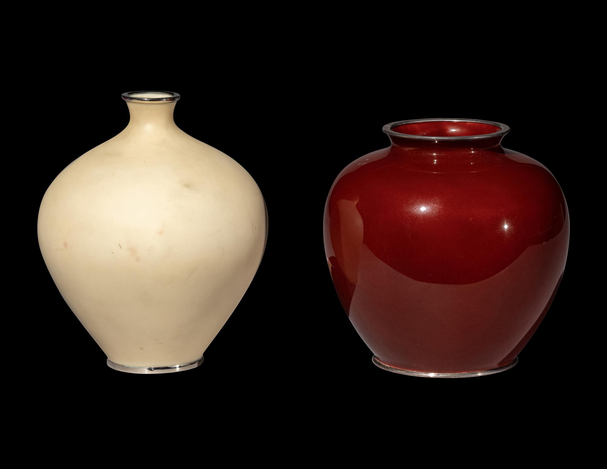 Two Japanese Cloisonné Enamel Jars