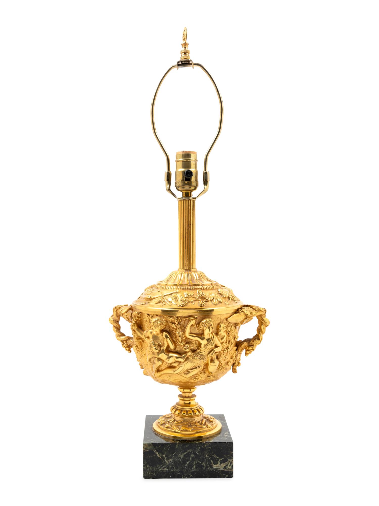 A Neoclassical Gilt Bronze Covered Urn
