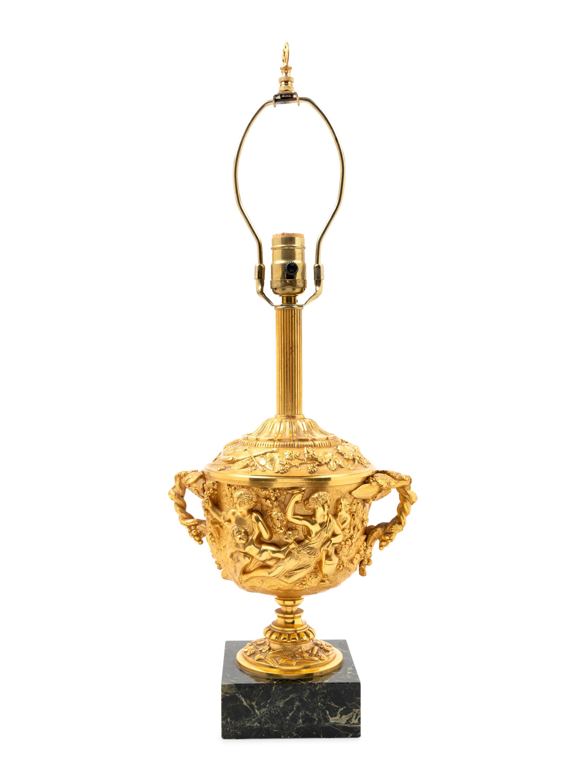 A Neoclassical Gilt Bronze Covered Urn