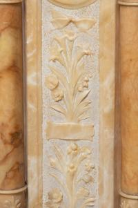 A Continental Alabaster and Marble Urn and Pedestal