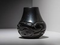 Carved Blackware Pottery Jar