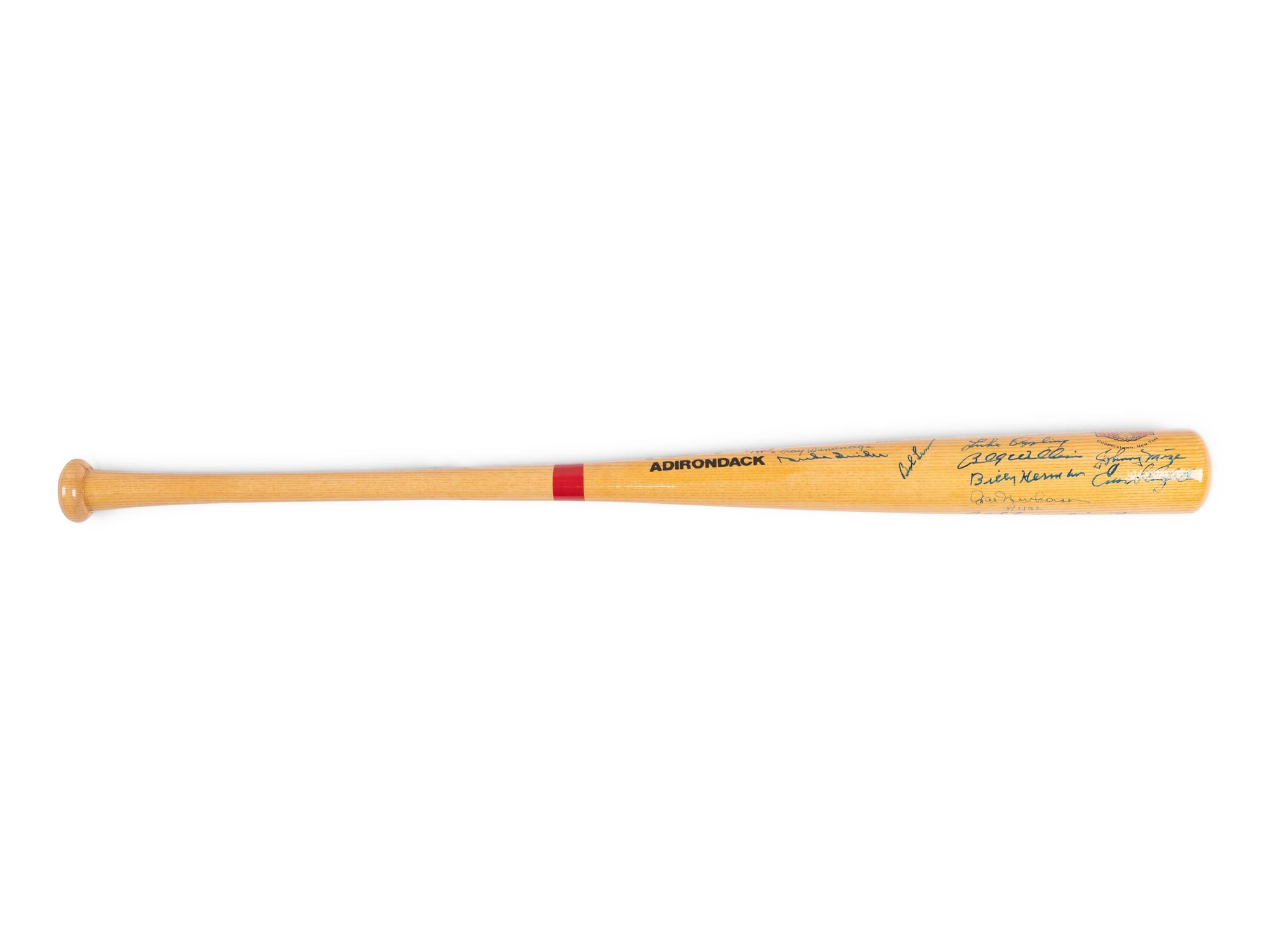 A National Baseball Hall of Fame 50th Anniversary Signed Autograph Bat (23 Signatures, Beckett Authentication Services Letter BAS Certified)