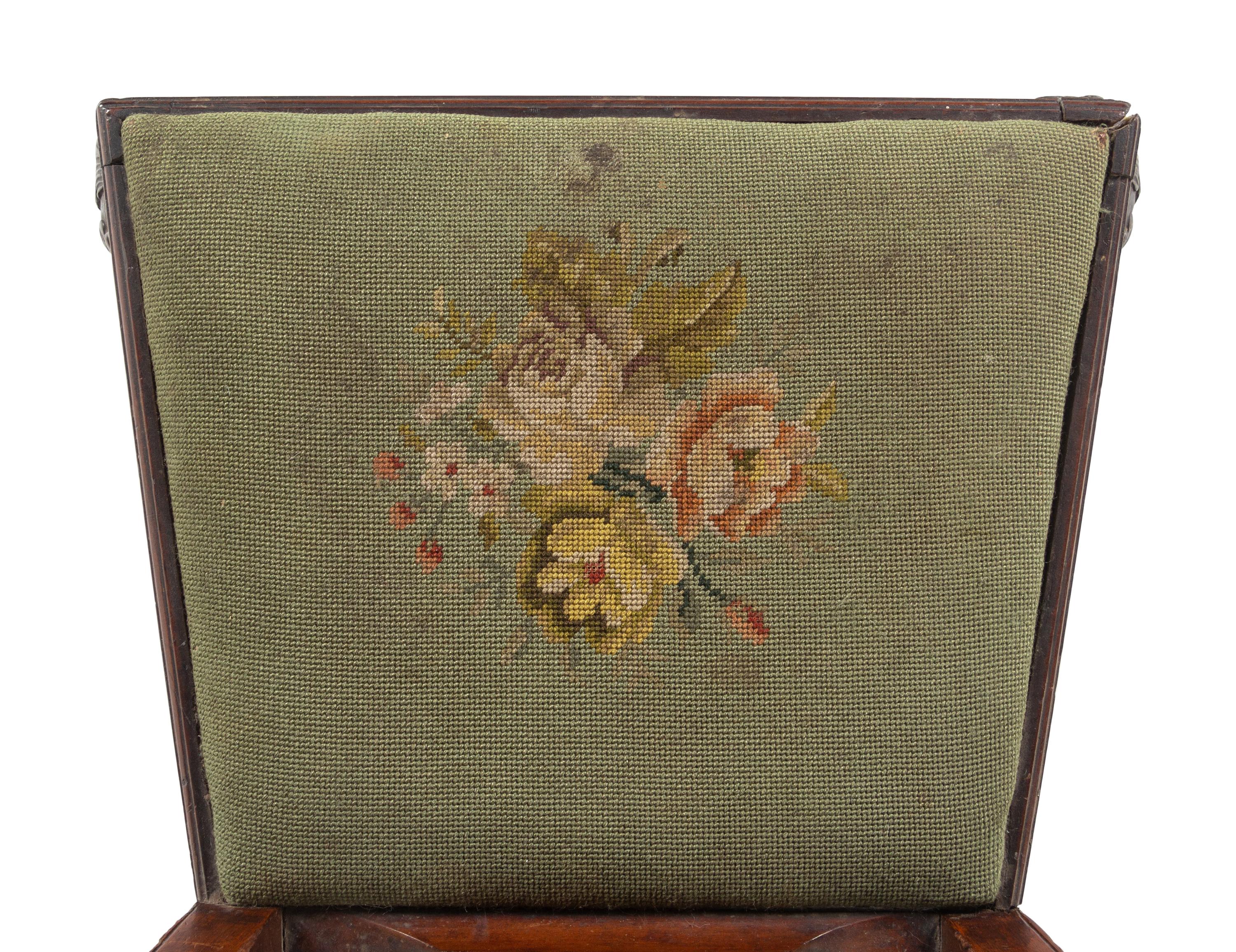 A Chippendale Carved Mahogany Claw-and-Ball Foot Side Chair