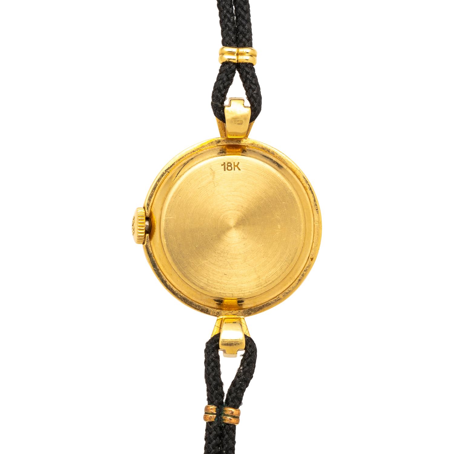 PATEK PHILLIPE, YELLOW GOLD AND BLUE ENAMEL WATCH